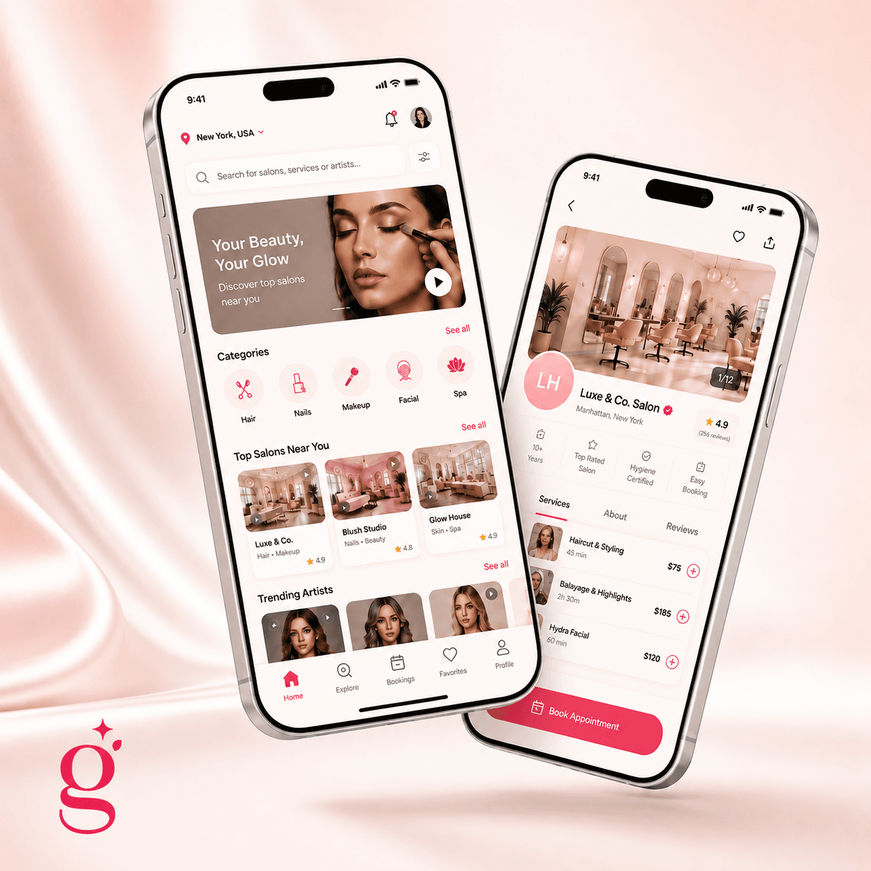 Glaura - salon management saas project screenshot